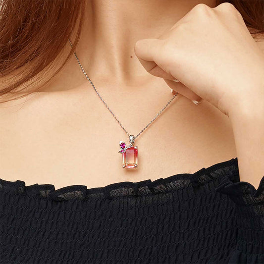 Gnoce Sparkling Rectangle-cut Pendant Dangle Charm_7