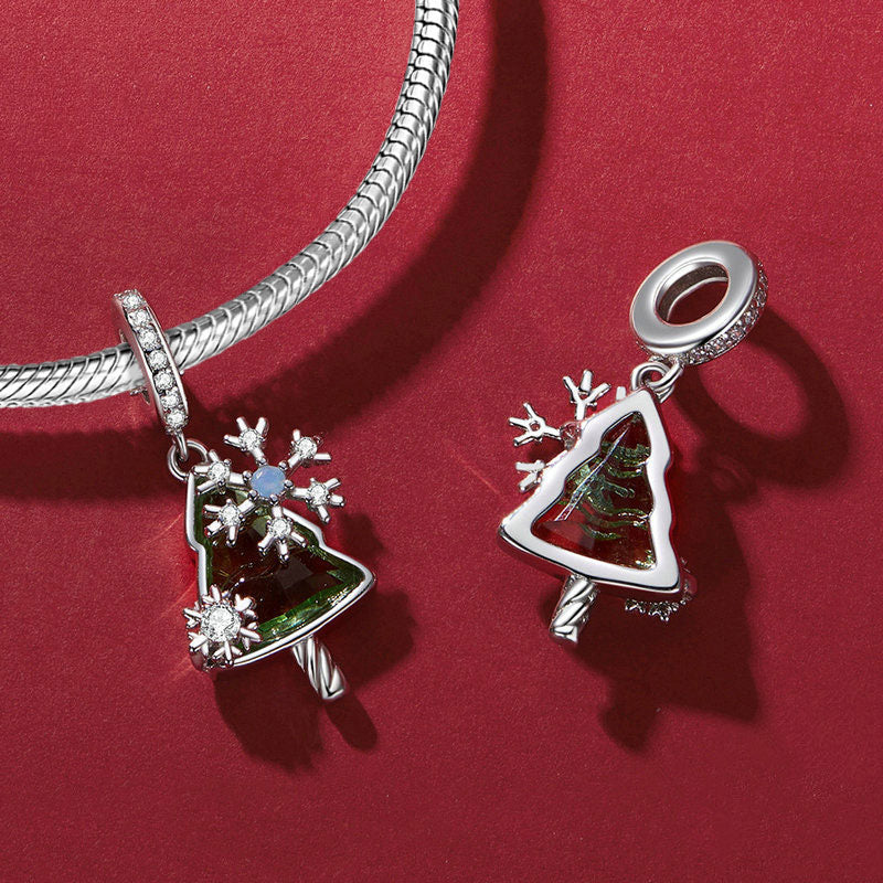 Gnoce Snowing Christmas Tree Pendant Dangle Charm_2