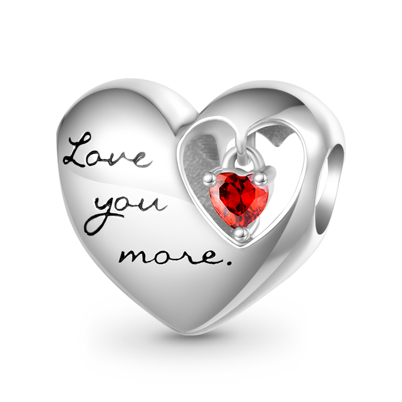 Gnoce Love Heart Birthstone Personalized Charm_1