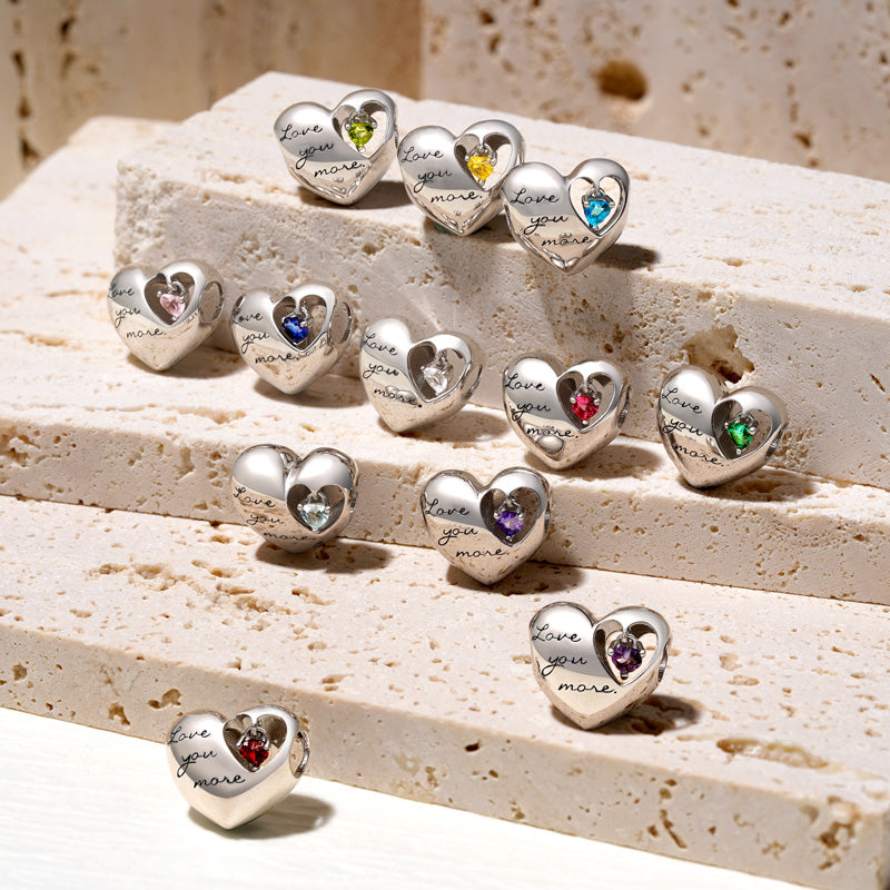 Gnoce Love Heart Birthstone Personalized Charm_3