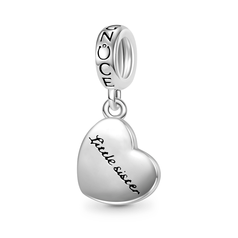Gnoce Little sister&Big sister Heart Pendant Dangle Charm_2