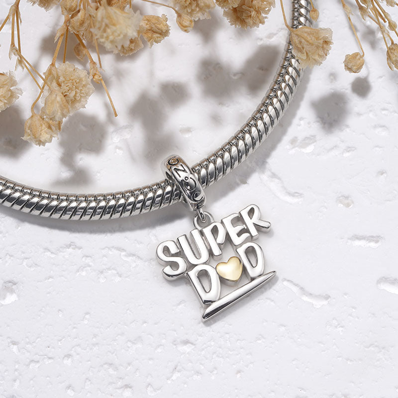 Gnoce SUPER DAD Alphabet Pendant Dangle Charm_3
