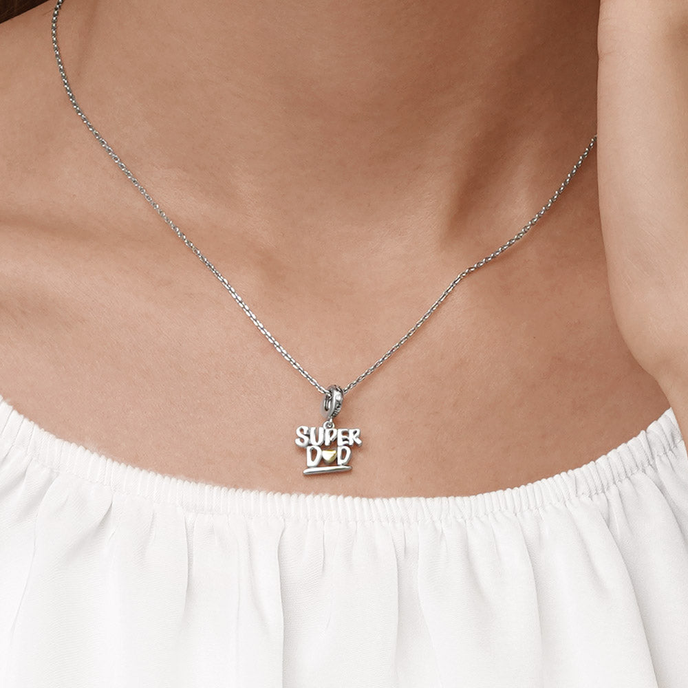 Gnoce SUPER DAD Alphabet Pendant Dangle Charm_5