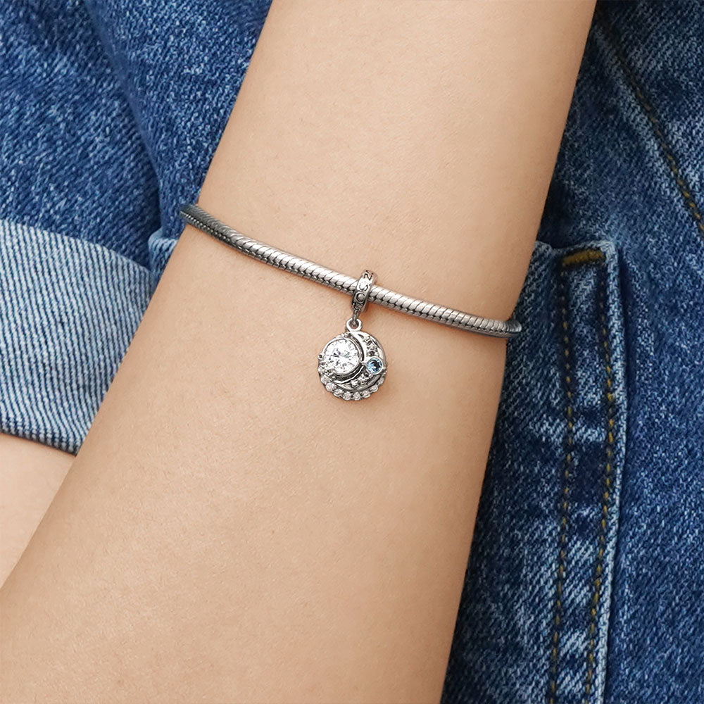 Gnoce Star Moon Engravable Pendant Dangle Charm_6