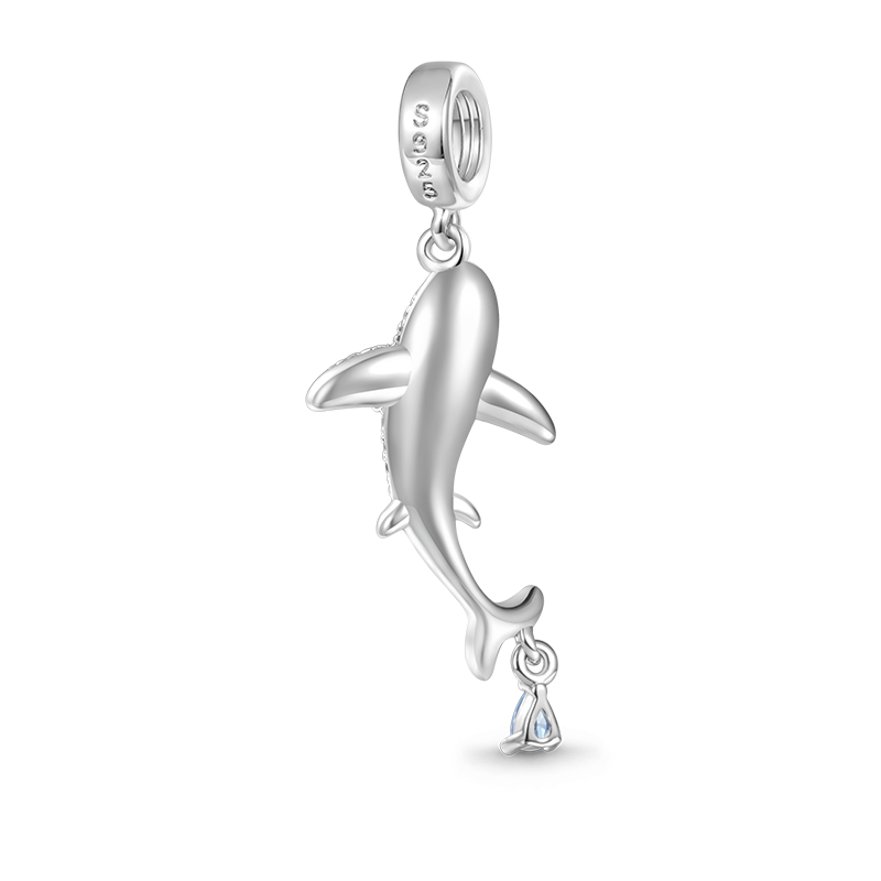 Gnoce Sparkling Shark Pendant Dangle Charm_2