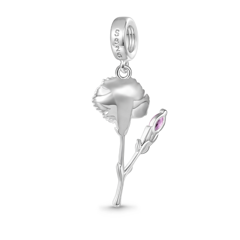 Gnoce Jan.Birthday Flower Carnation Pendant Dangle Charm_2