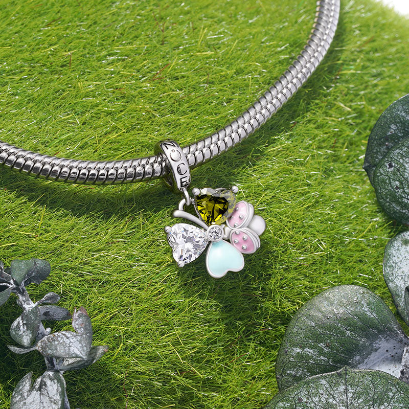 Gnoce Lucky Ladybug Clover Pendant Dangle Charm_3