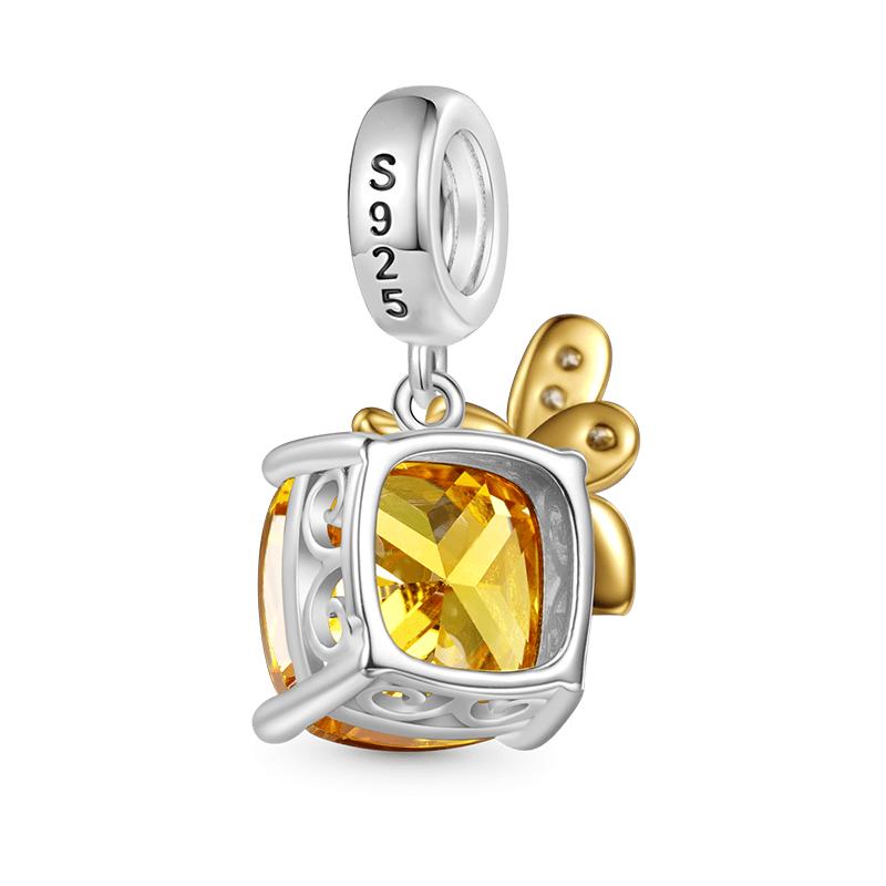 Gnoce Honey Bee Square Pendant Dangle Charm_2