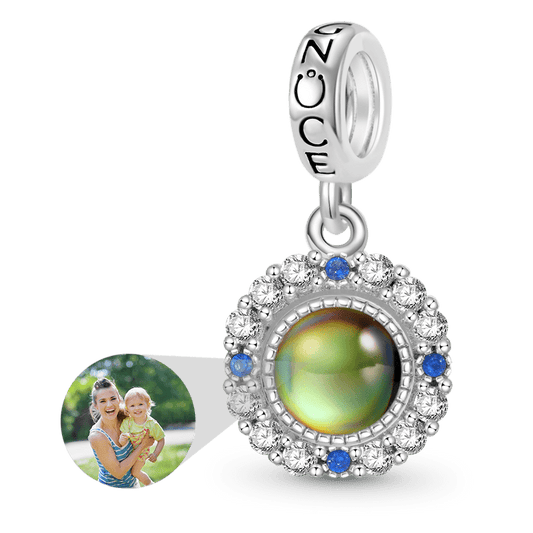 Gnoce Projection Round Personalized Photo Pendant Dangle Charm_1