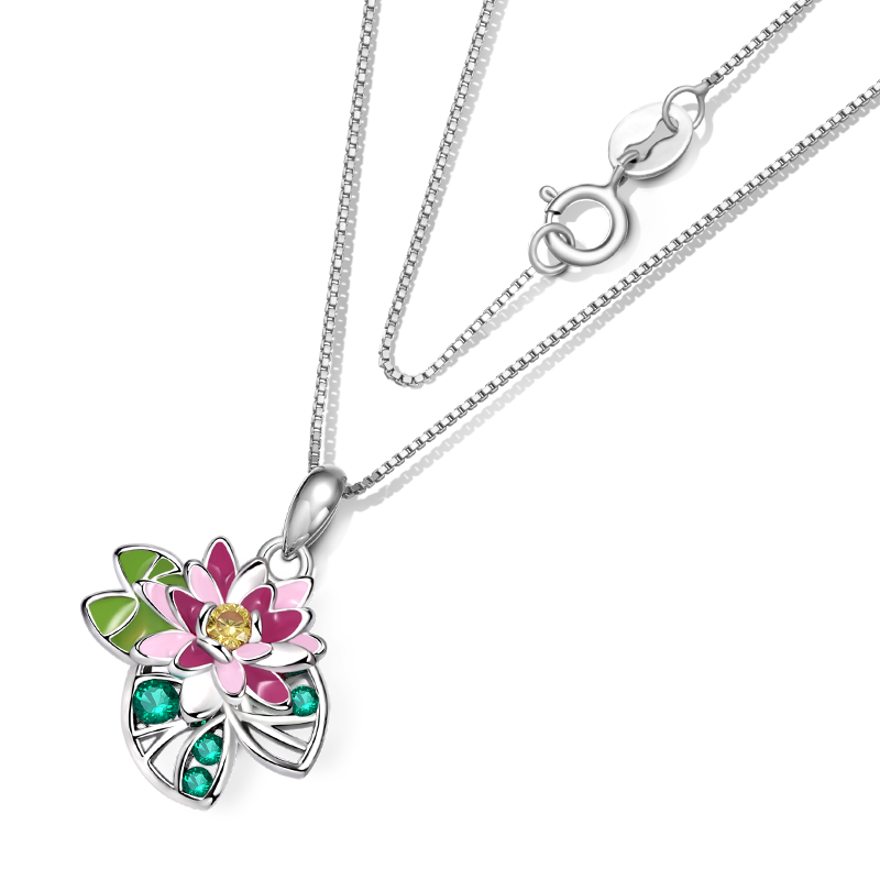 Gnoce Water Lotus flower Necklace_2