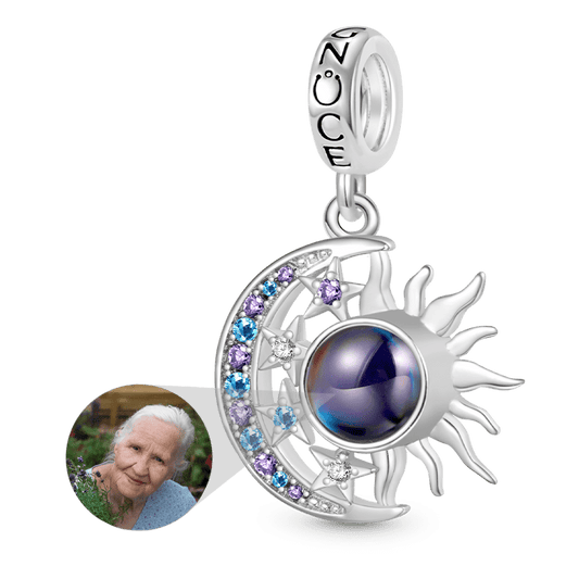 Gnoce Projection Moon Sun Personalized Photo Pendant Dangle Charm_1