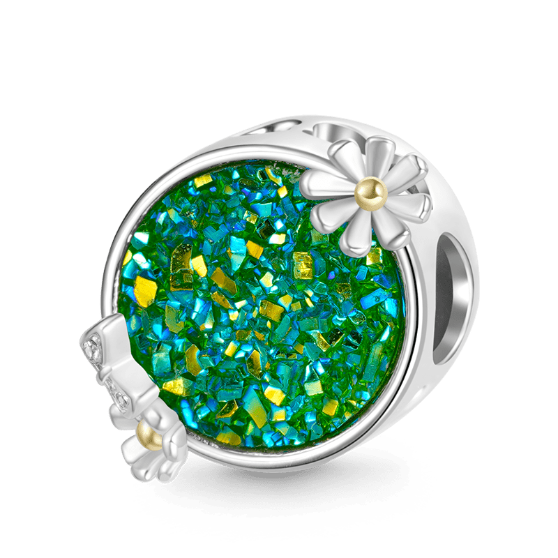 Gnoce "you are my sunshine" Green Daisy Butterfly Charm_1