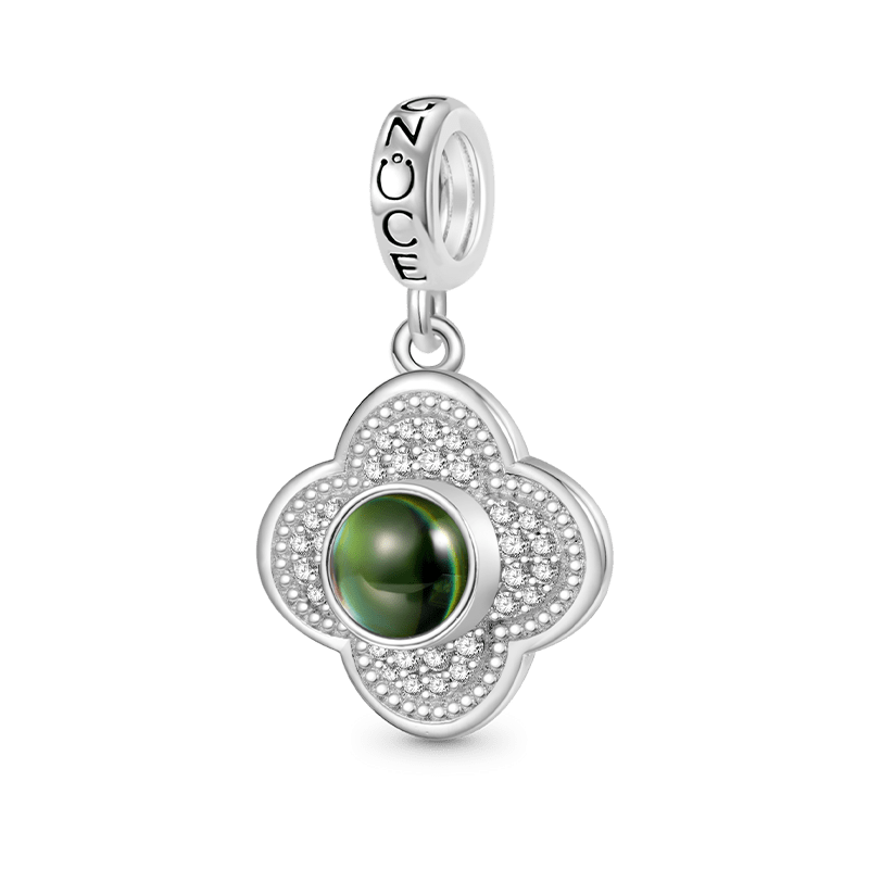 Gnoce Projection Four Leaf Clover Photo Pendant Dangle Charm_2