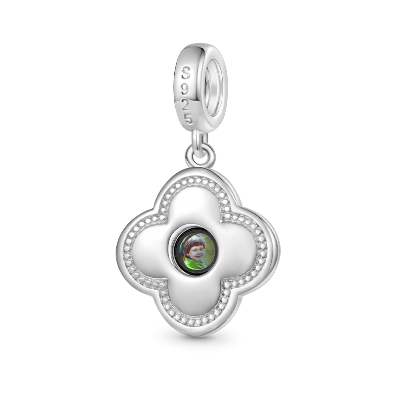 Gnoce Projection Four Leaf Clover Photo Pendant Dangle Charm_3