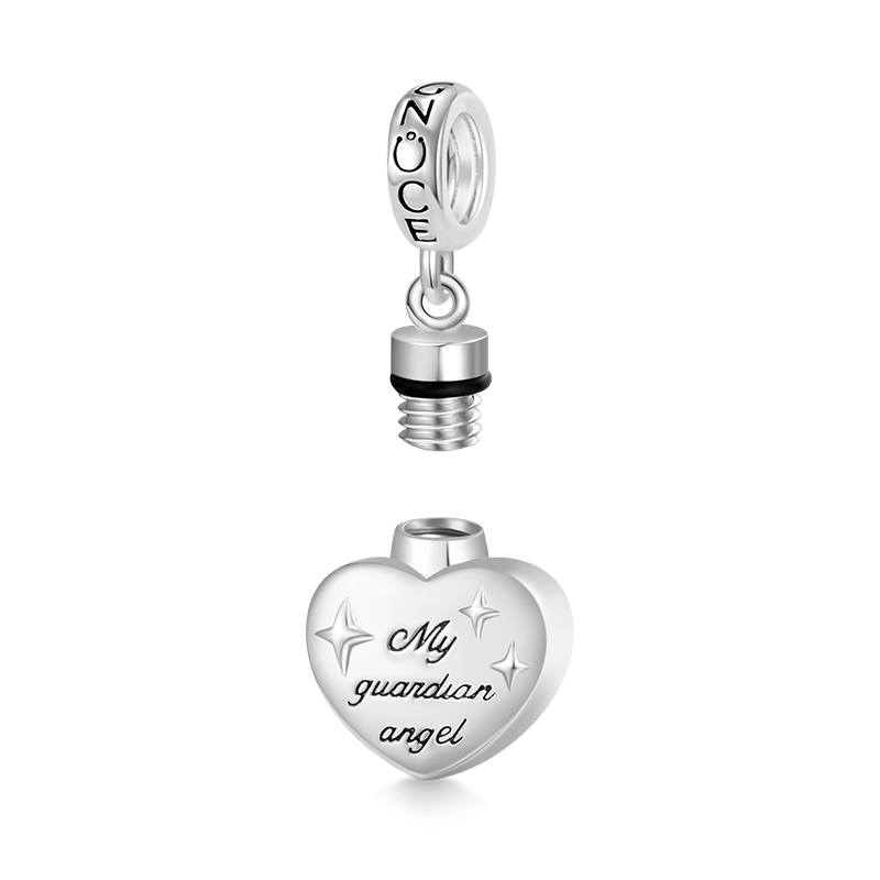Gnoce “My guardian angel” Personalized Photo Heart Memorial Urn Ashes Pendant Dangle Charm_2