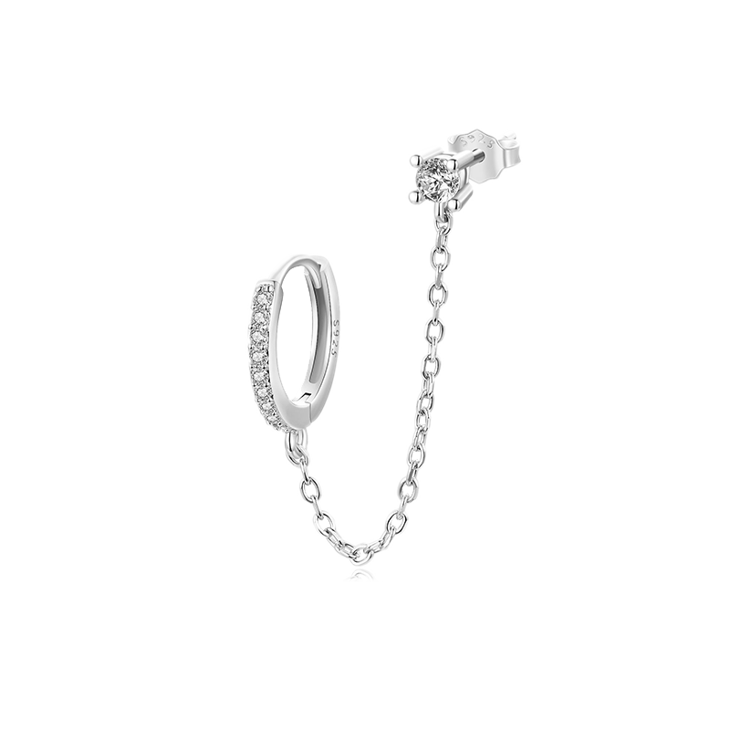 Gnoce Chain Threader Drop Hoop Earring_1