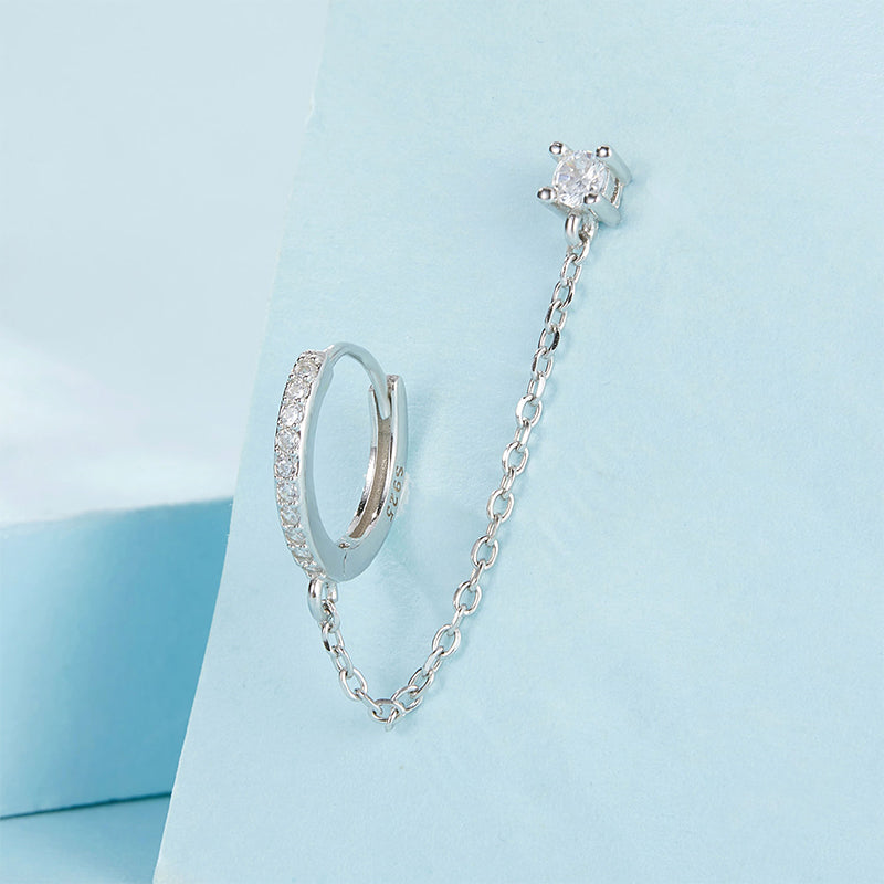 Gnoce Chain Threader Drop Hoop Earring_3
