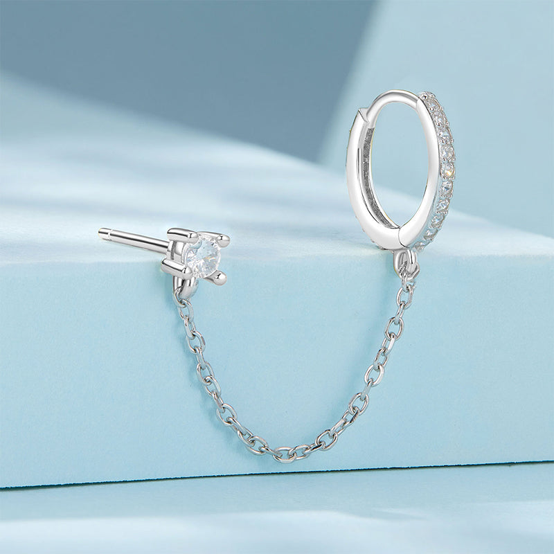 Gnoce Chain Threader Drop Hoop Earring_2