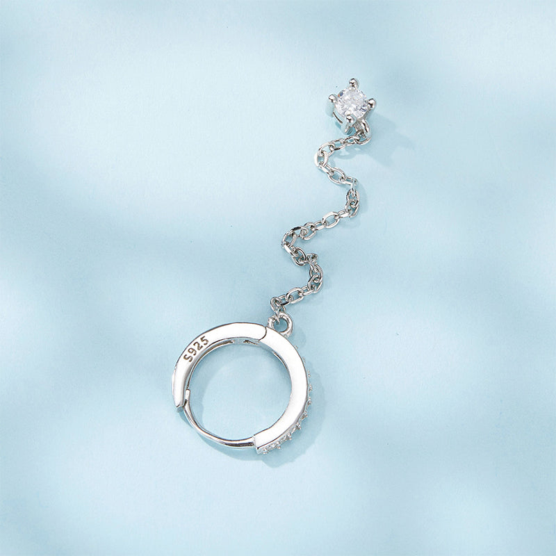 Gnoce Chain Threader Drop Hoop Earring_4