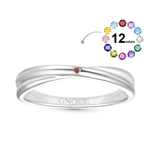 Gnoce Diamond Twisted Birthstone Ring_1
