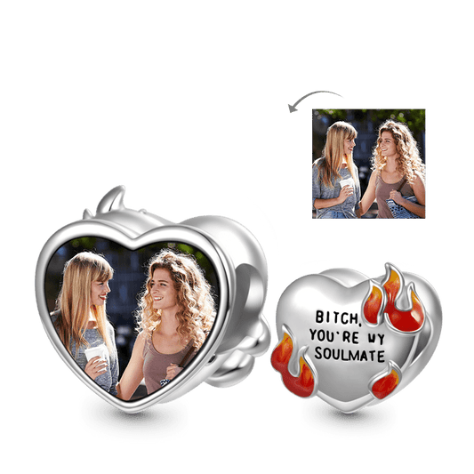 Gnoce Love is Love Heart Personalized Photo Charm_1