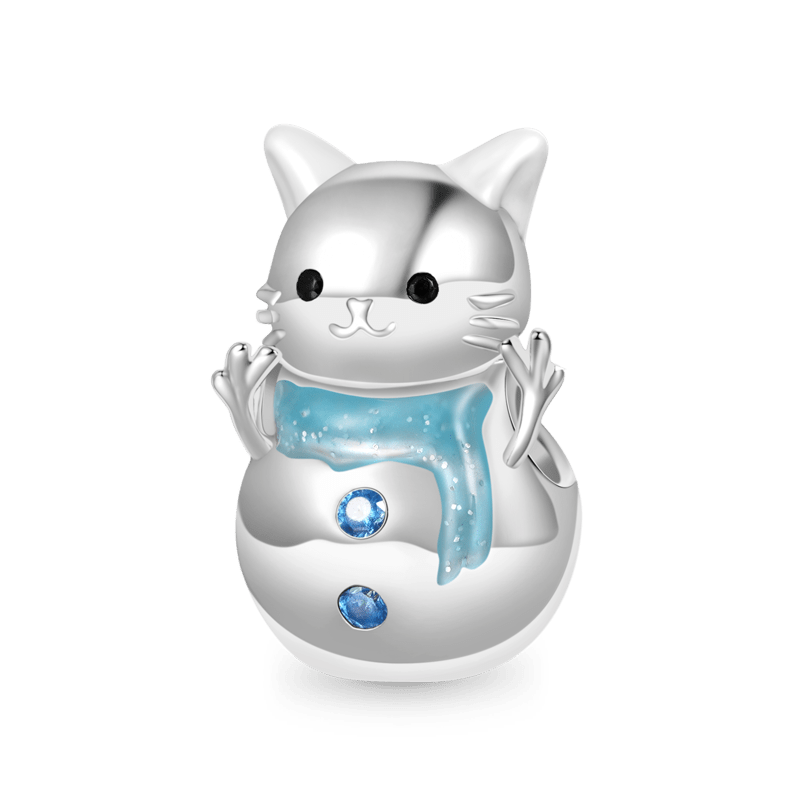 Gnoce Christmas Cat Snowman Charm_1