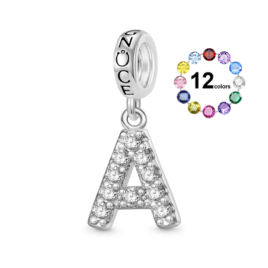 Gnoce Engravable Initial Birthstone Gift Pendant Dangle Charm_1