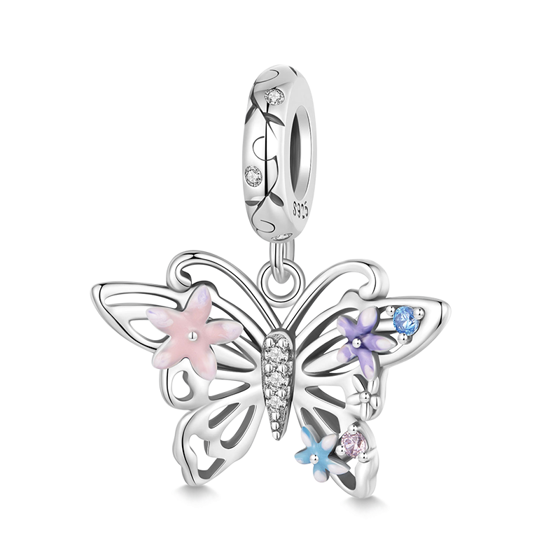 Gnoce Flower Butterfly Pendant Dangle Charm_1