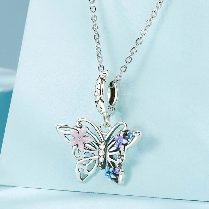Gnoce Flower Butterfly Pendant Dangle Charm_3