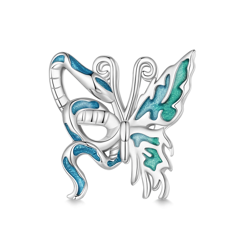 Gnoce Blue Asymmetrical Snake Butterfly Charm_1