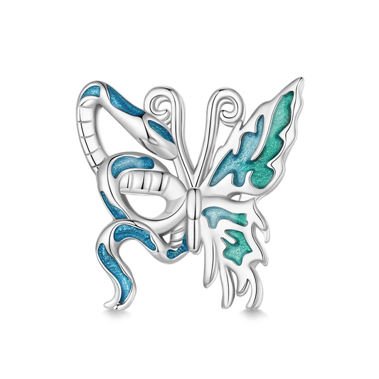 Gnoce Blue Asymmetrical Snake Butterfly Charm_1