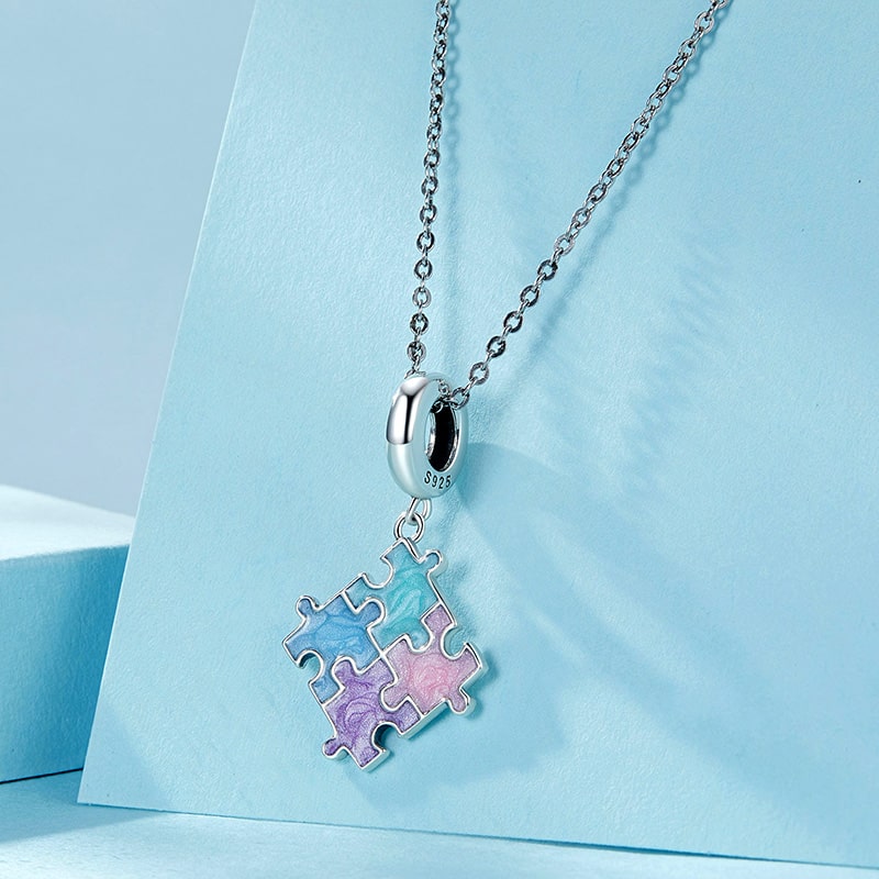 Gnoce Macaron Color Puzzle Pendant Dangle Charm_3