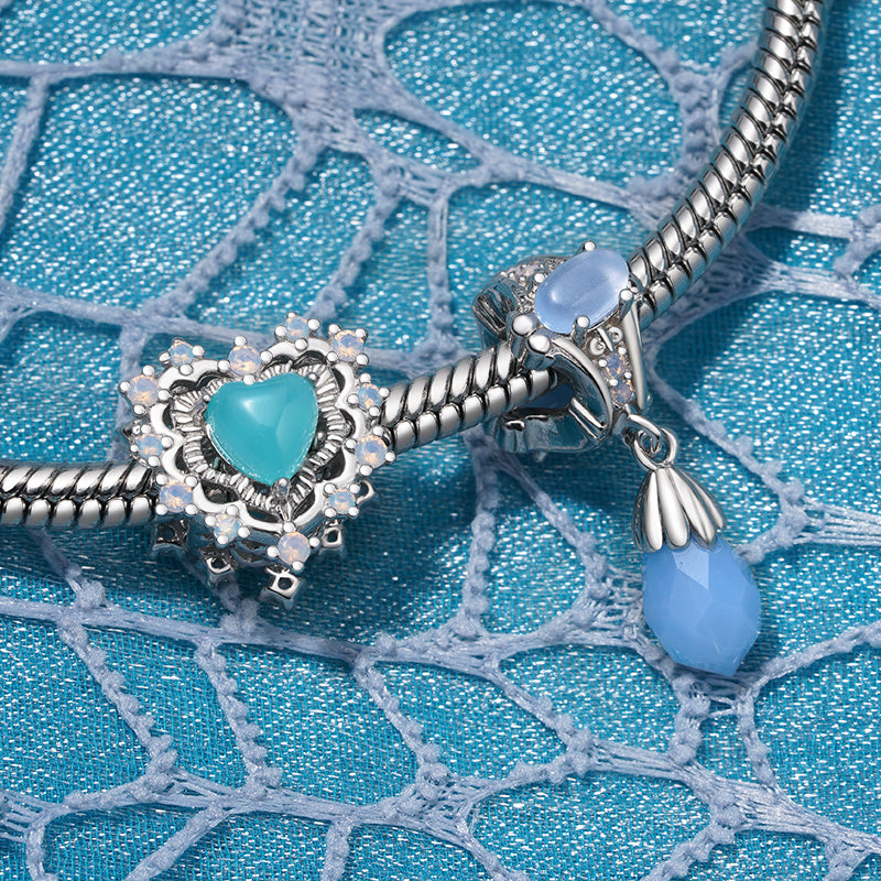 Gnoce Vintage Blue Heart Charm_2