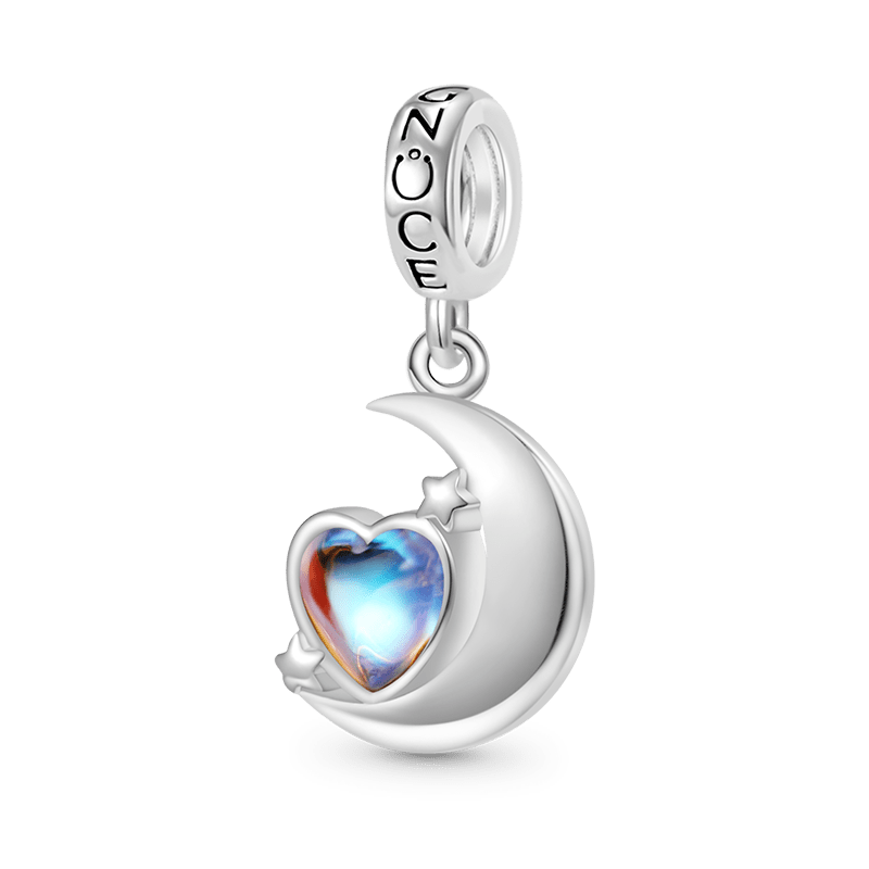 Gnoce Moonstone Heart Moon Pendant Dangle Charm_1