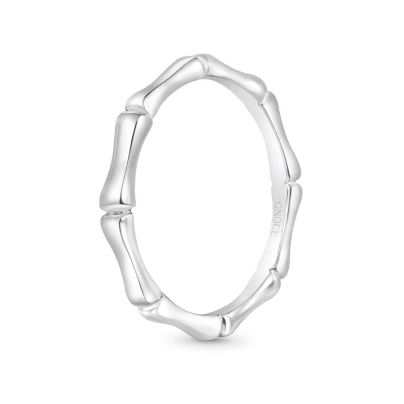Gnoce Silver Minimalist Bamboo Ring_2