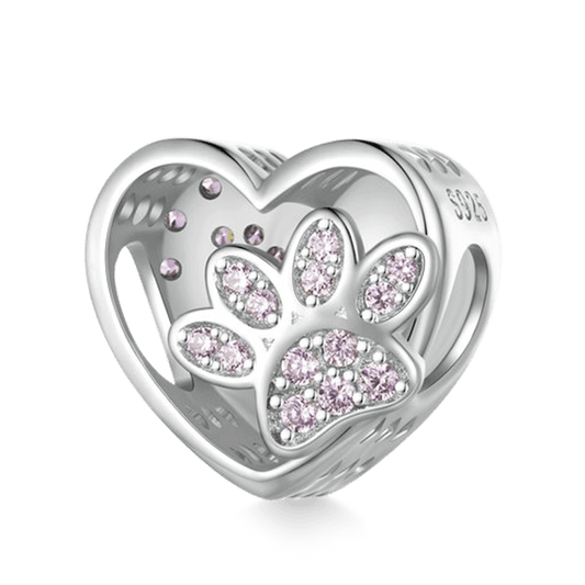 Gnoce Cute Pet Paw Print Heart Charm_1