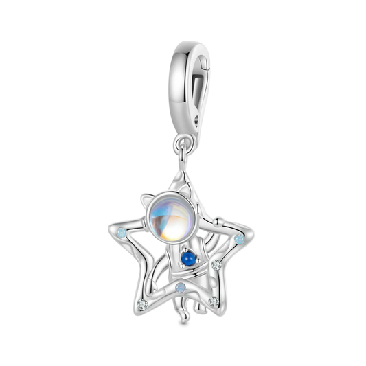 Gnoce Silver Astronaut Star Pendant Dangle Charm_1