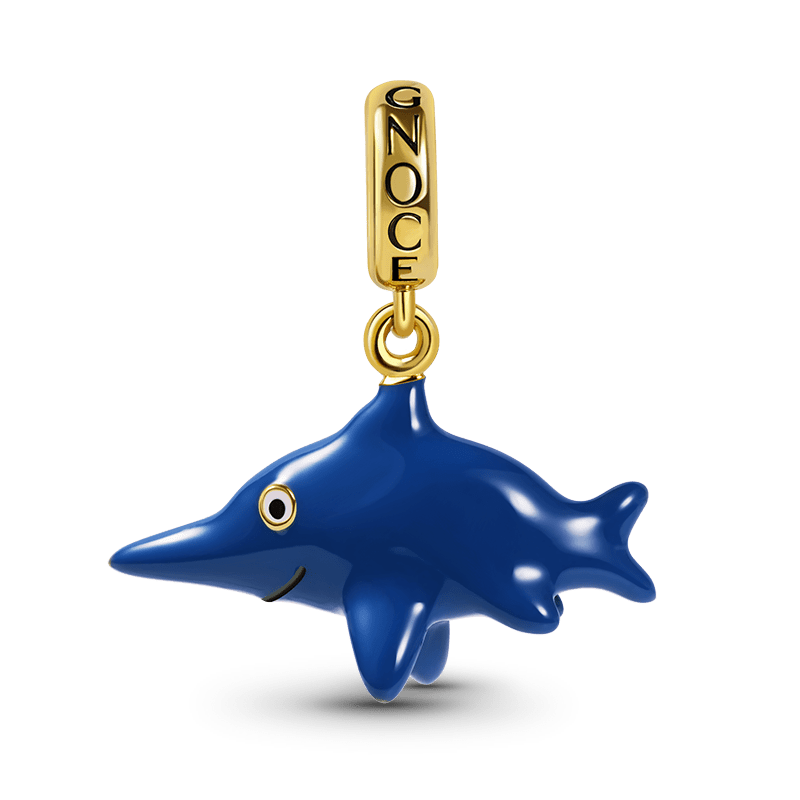 Ichthyosauria Pendant Dangle Charm Sterling Silver 18k Gold Plated_1