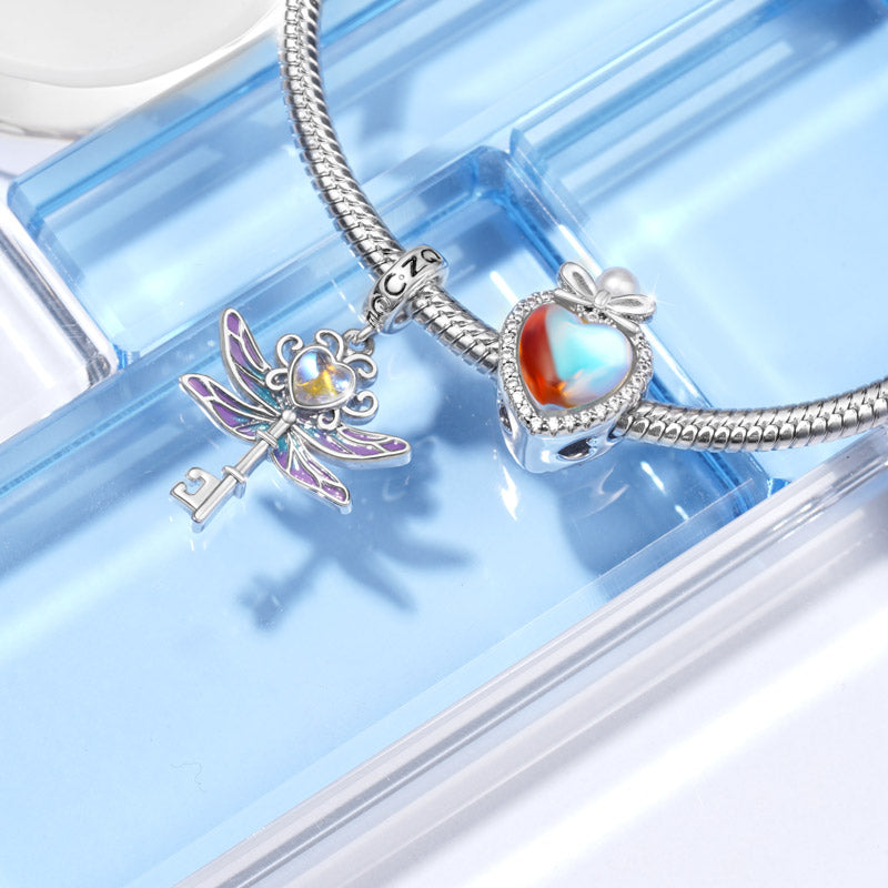 Gnoce Dragonfly Key Pendant Dangle Charm_3