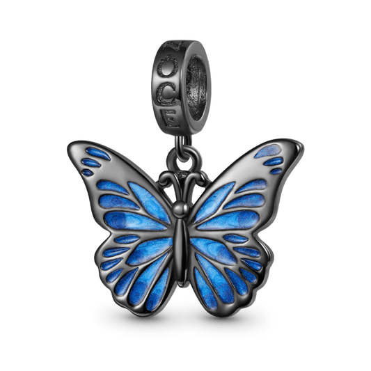 Gnoce Blue Butterfly Pendant Dangle Charm_1