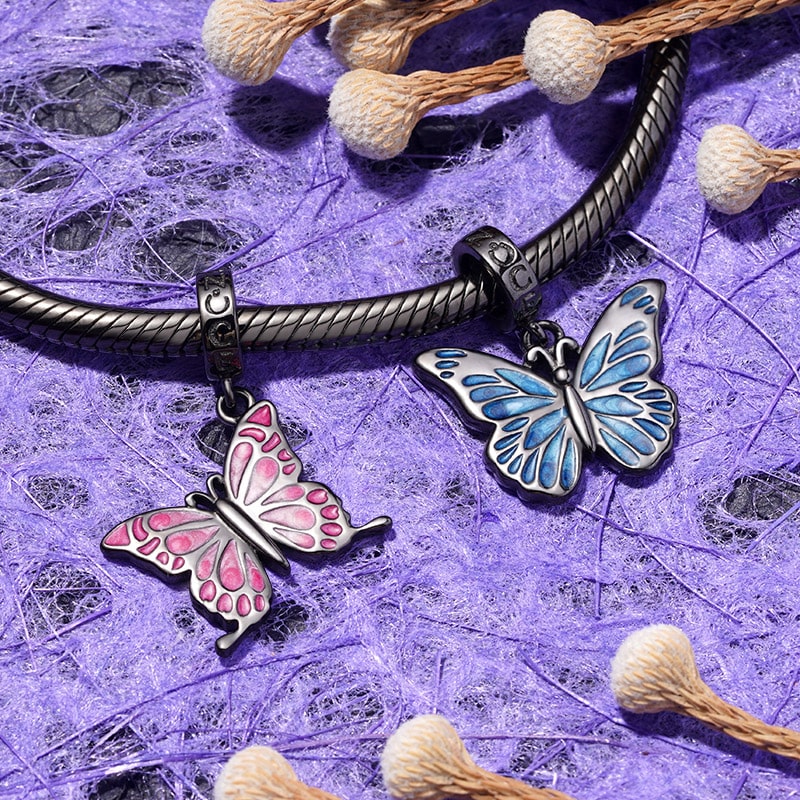 Gnoce Blue Butterfly Pendant Dangle Charm_3