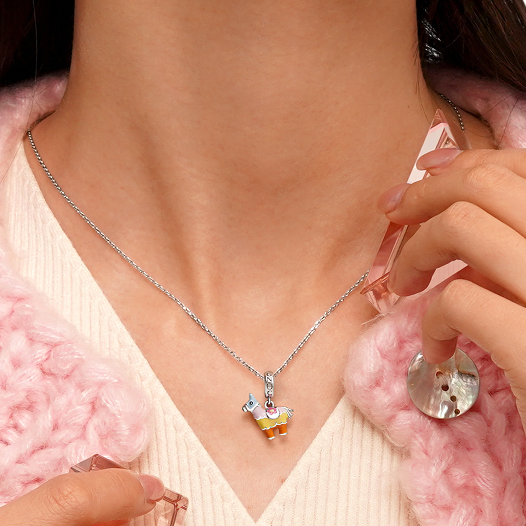 Gnoce Colorful Pinata Alpaca Animal Pendant Dangle Charm_5