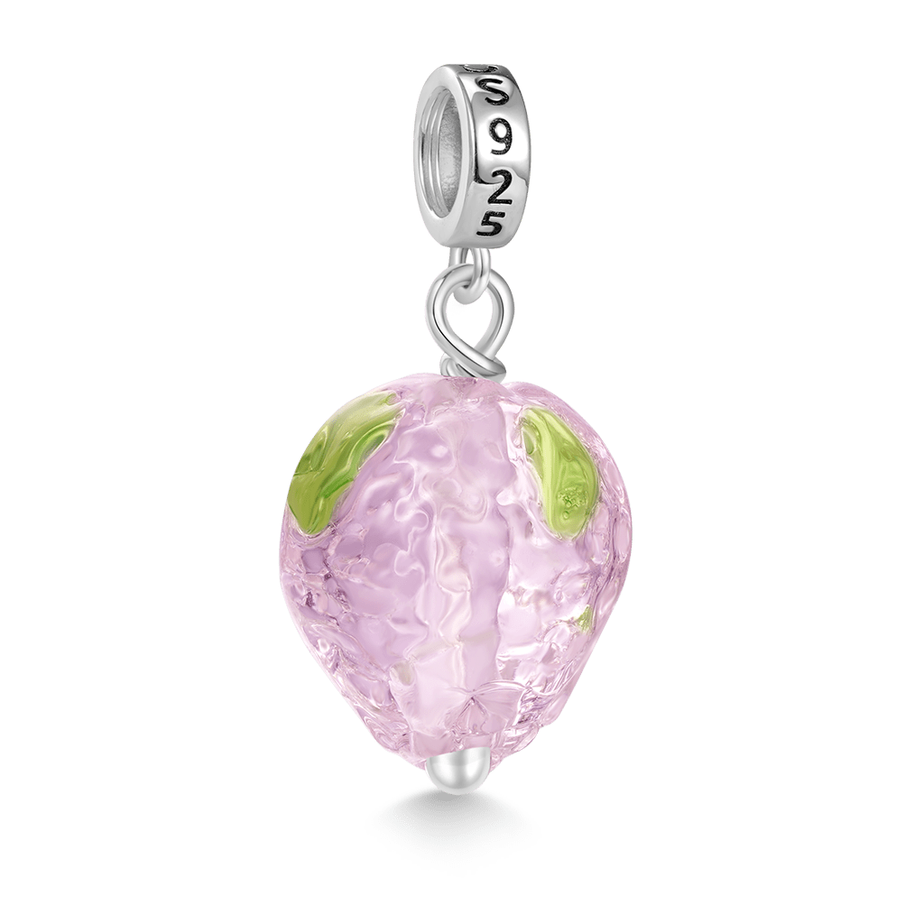 Gnoce Glass Fruit Pink Strawberry Pendant Dangle Charm_2