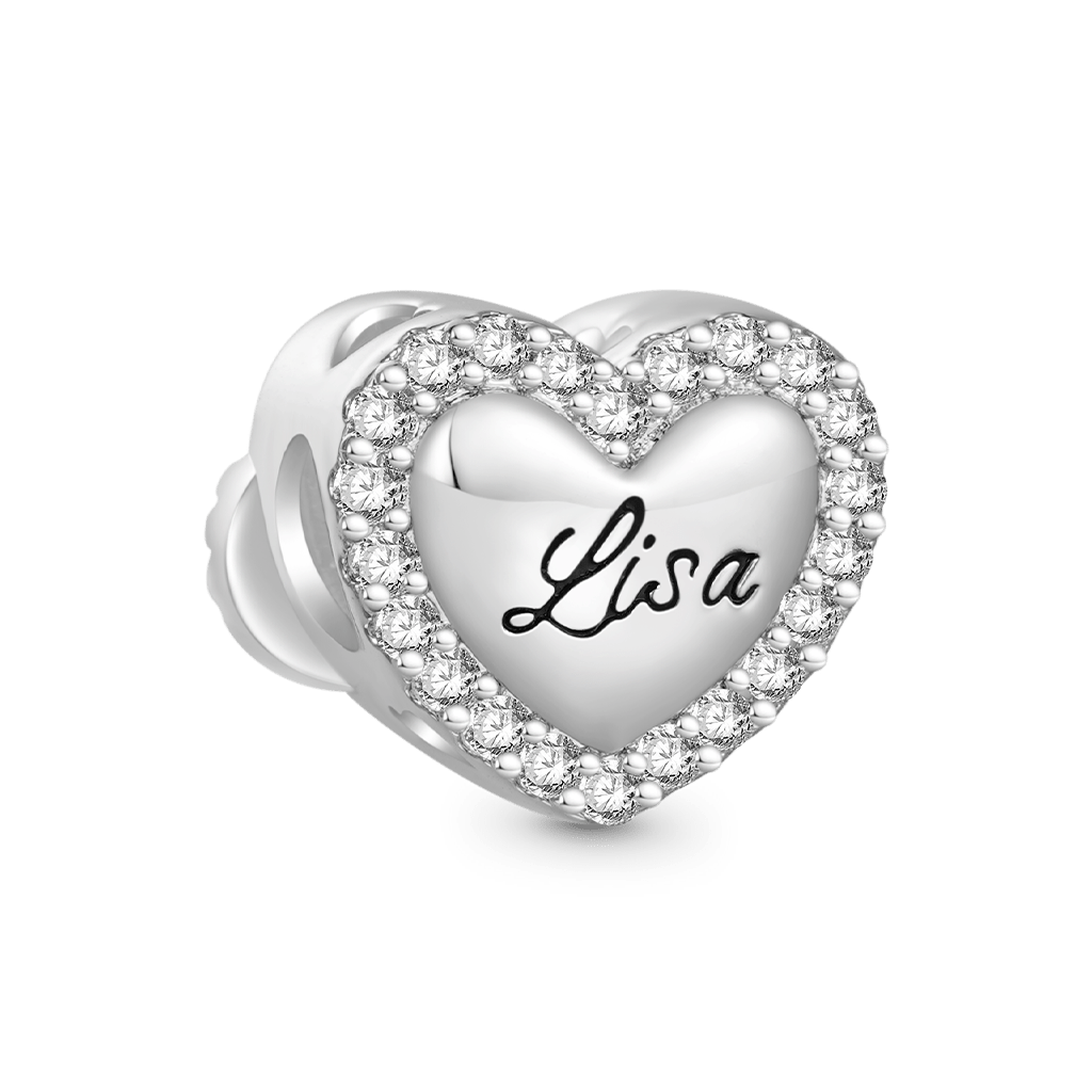Gnoce Engravable Infinite Love Pink Heart Charm_2