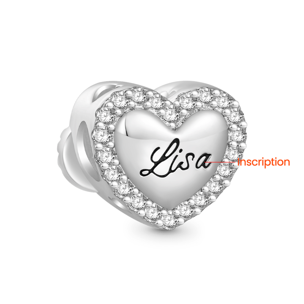 Gnoce Engravable Infinite Love Pink Heart Charm_3