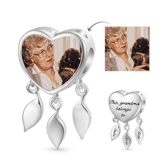 Gnoce "This grandma belongs to" Engravable Dream Catcher Personalized Photo Charm_1