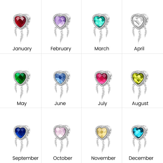Gnoce Birthstone Dream Catcher Heart Charm_5