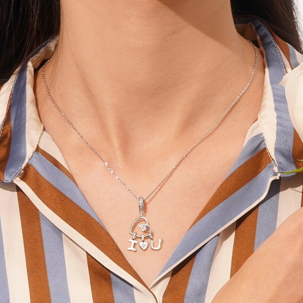 Gnoce Valentine Letter Love Heart Pendant Dangle Charm_4