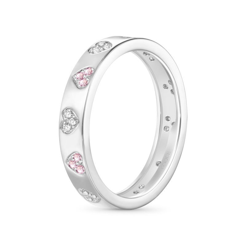 Gnoce Two Color Love Heart Band Ring_2