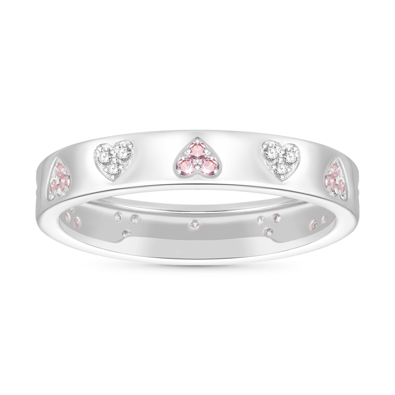 Gnoce Two Color Love Heart Band Ring_1